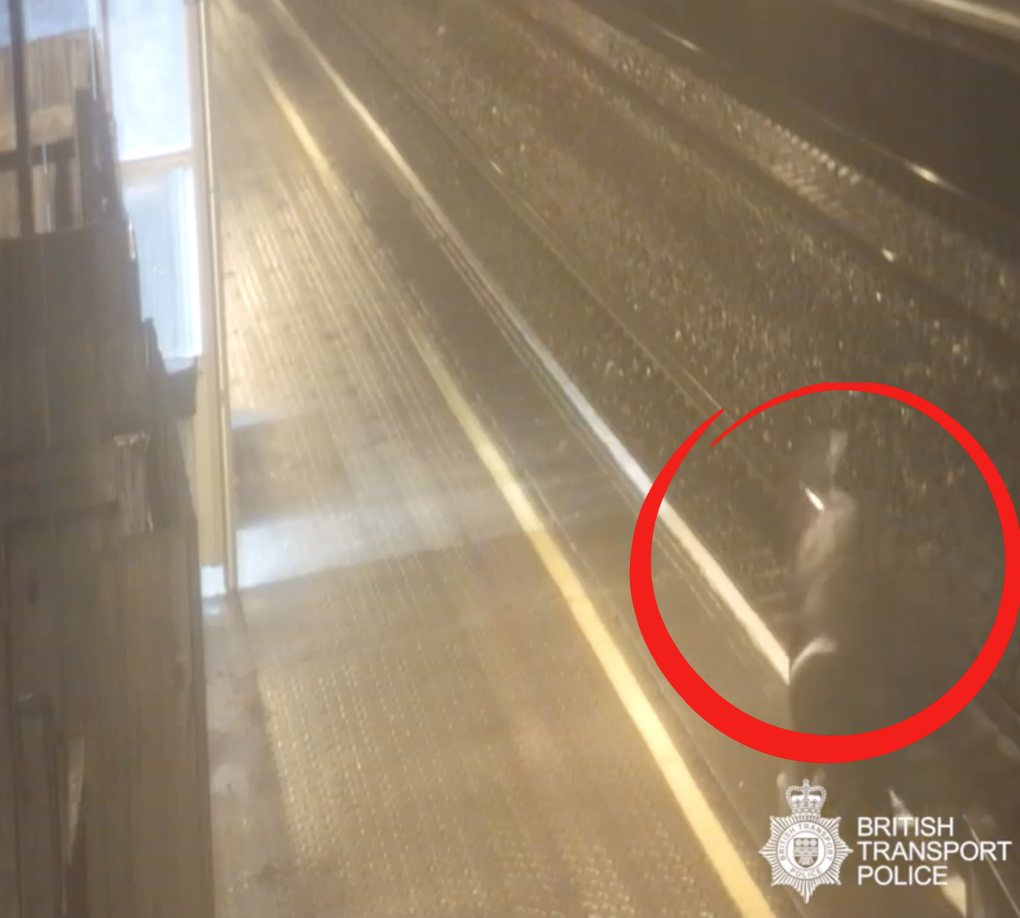 Pojke leker på tågspår Pojke leker på tågspår